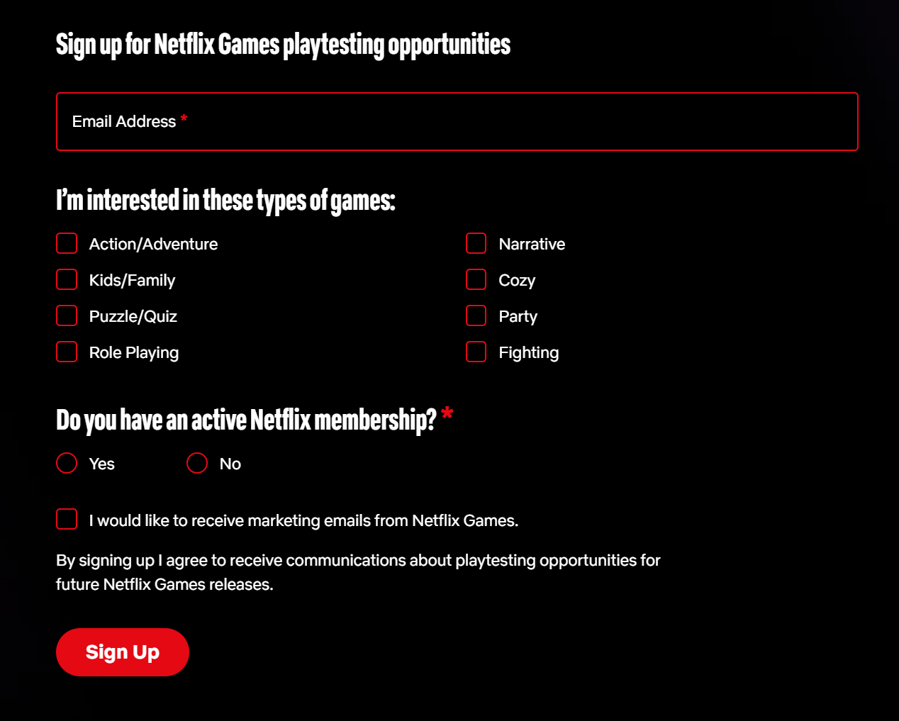Netflix Games Beta Signup