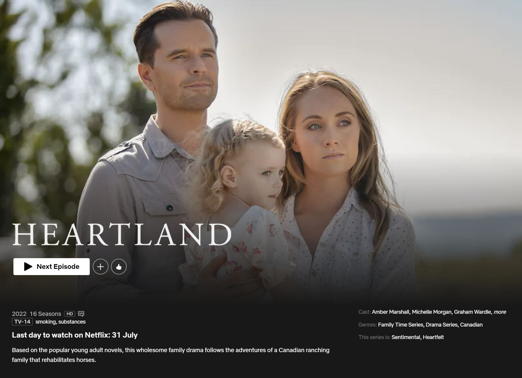 Heartland Removal Date on Netflix
