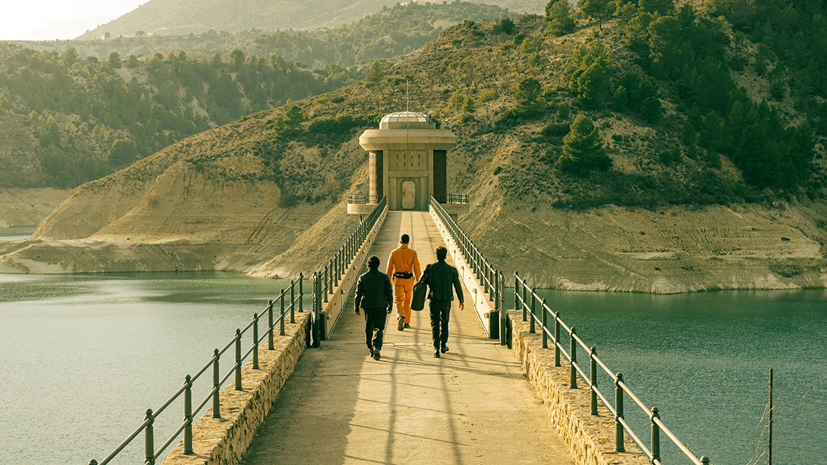 Production scene from Billionaires' Bunker at Netflix's Tres Cantos hub
