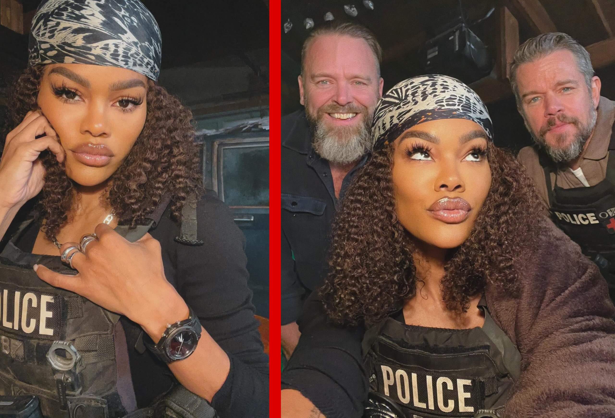 Teyana Taylor On Set For The Rip Netflix Thriller